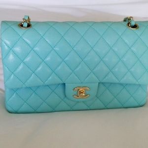 Chanel tiffany blue classic flap Clearance